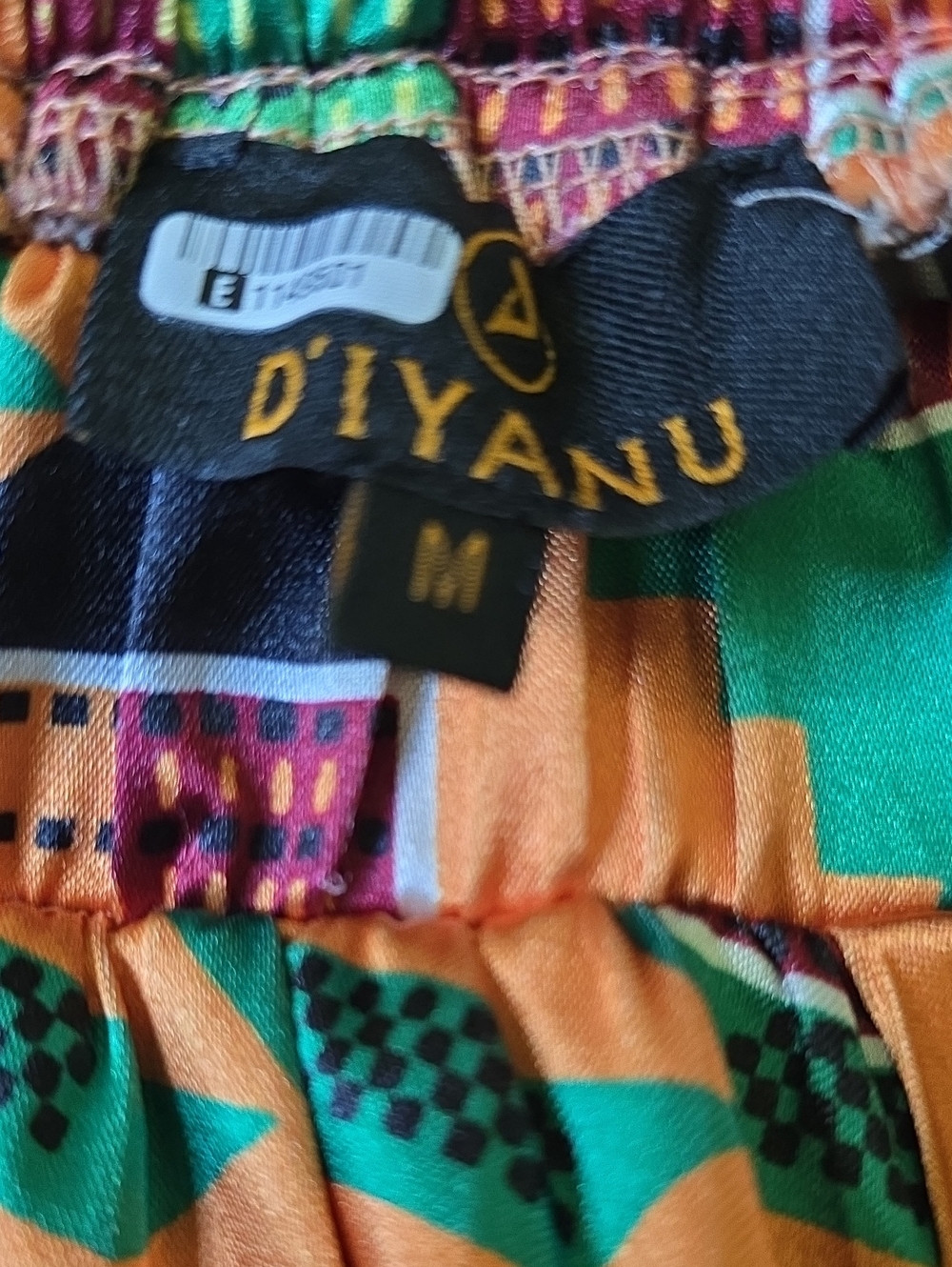 D'IYONU Multicolor Printed Women's Skirt - Green & Orange